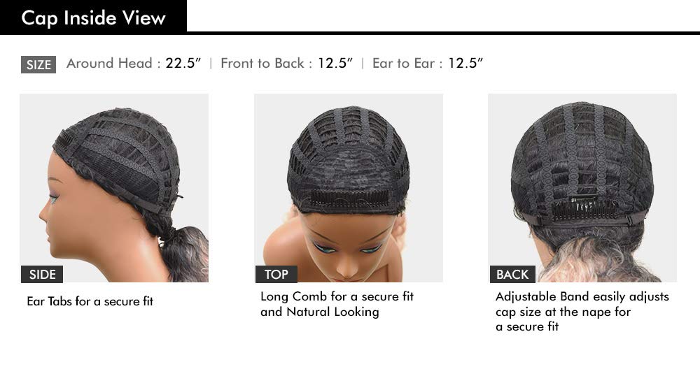 Sensationnel Money Maker 1B half wig side profile shows secure fit for all-day comfort
