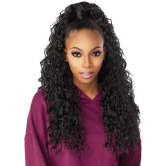 Sensationnel Instant Updown Halfwig Pony setup shows four-in-one styling versatility.