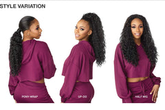 Sensationnel Instant Updown Halfwig Pony wear-combo demonstrates half wig and pony options in one pack.