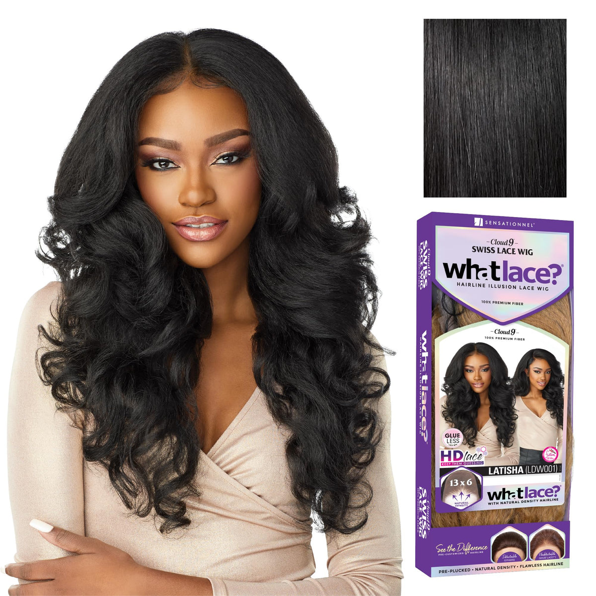 Sensationnel What Lace 13x6 Latisha closeup for a seamless natural-looking hairline.