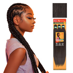 Sensationnel X-pression prestretched braid 58in front view for quick protective styles.