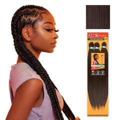 Sensationnel X-pression prestretched braid packaging shows quick protective styles in a 2-pack.