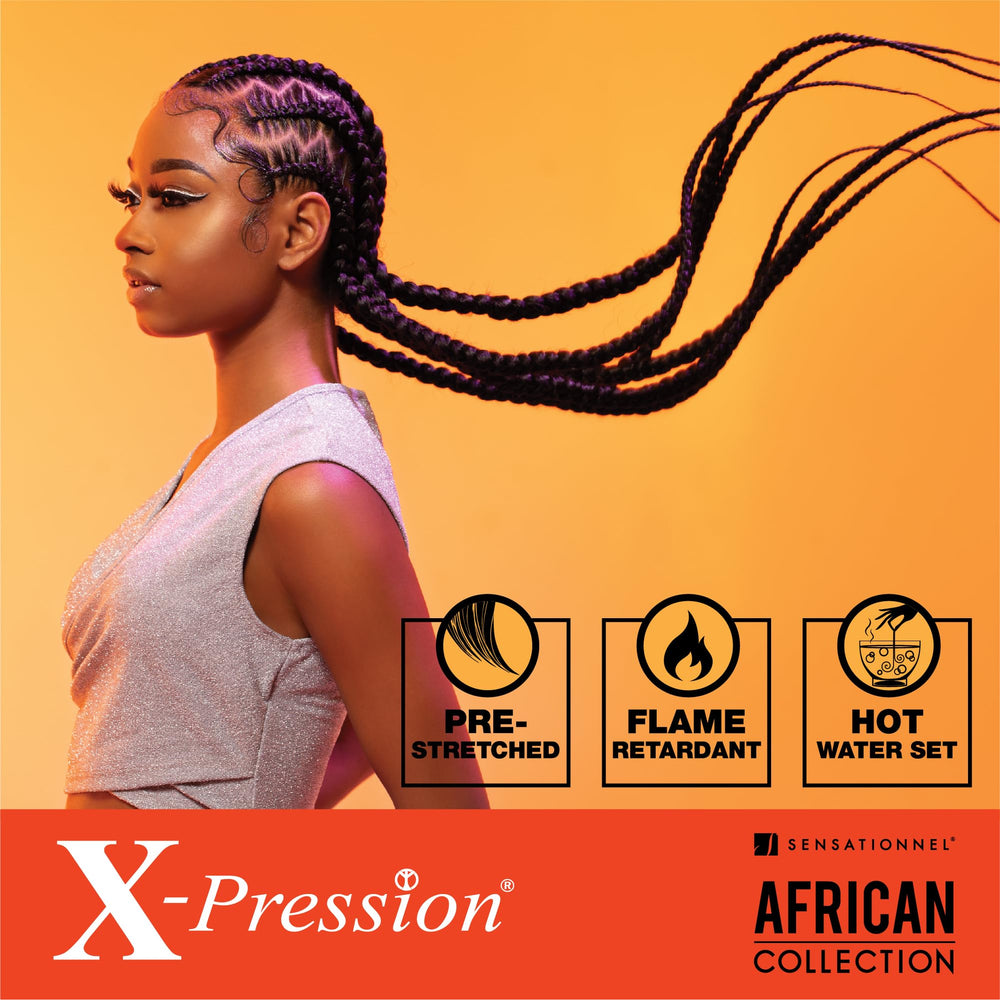 Sensationnel X-PRESSION water wave straight style for smooth, versatile protective braids.
