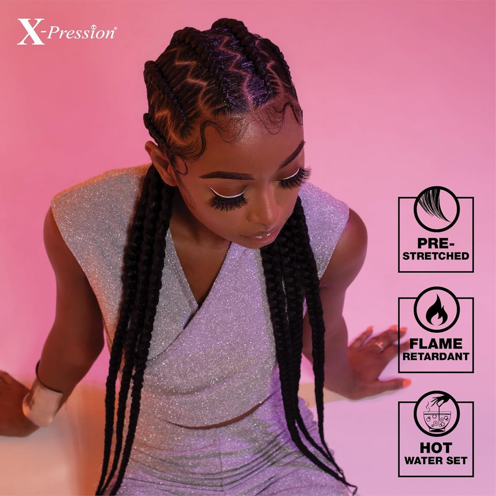 Sensationnel XPRESSION 3X flame-retardant fiber detail—safe, durable texture.