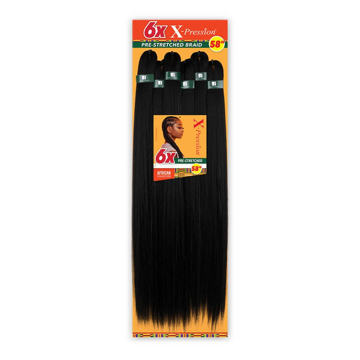 Sensationnel X-pression 58in braid closeup highlights flame retardant Kanekalon texture ideal for box braids