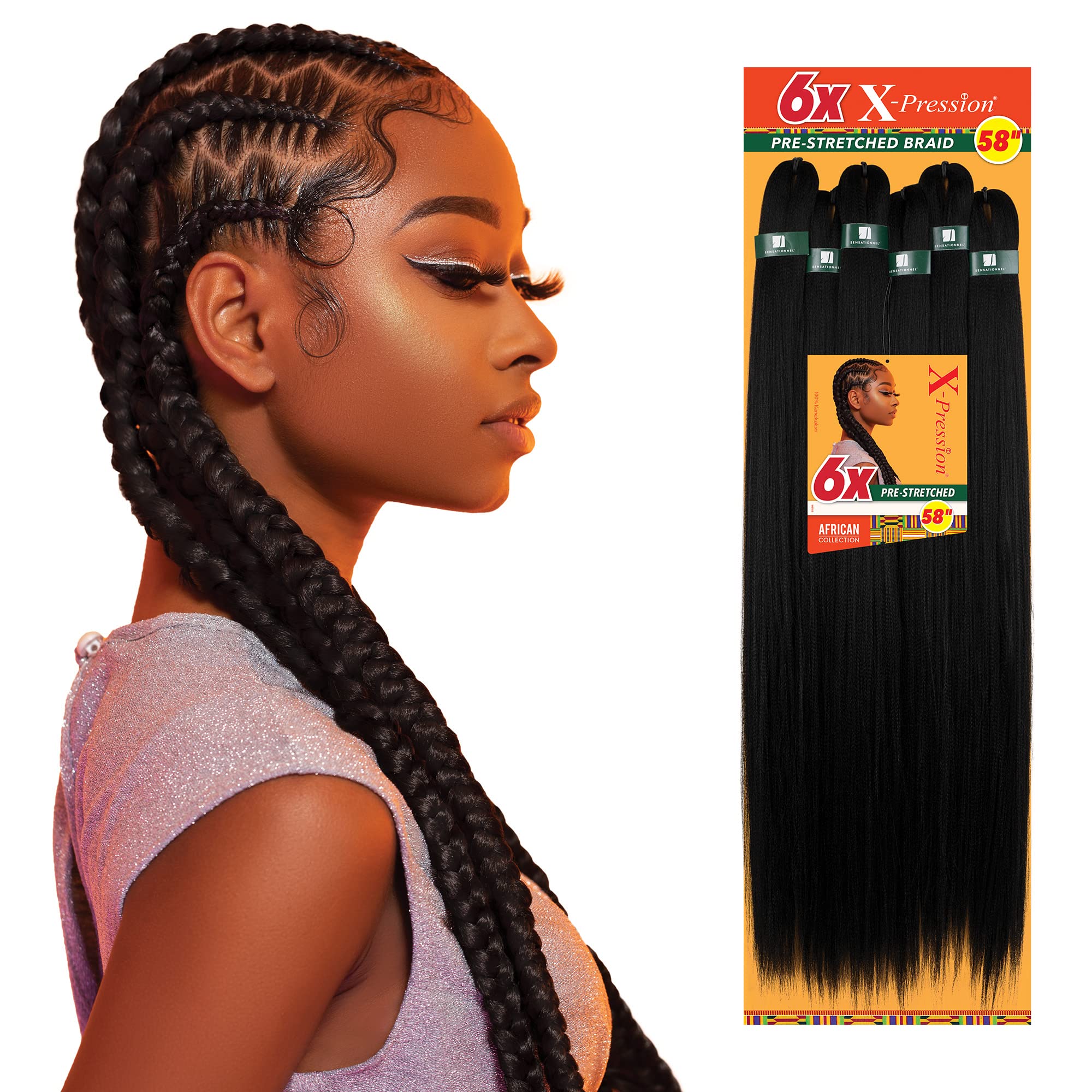 Sensationnel X-PRESSION soft yaki texture closeup highlights natural touch for comfortable styling.