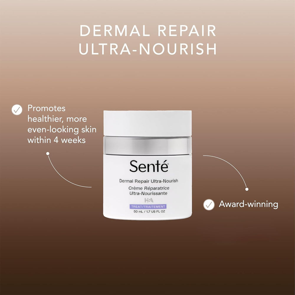 Senté Dermal Repair Ultra-Nourish cream texture shown for soothing nourishment