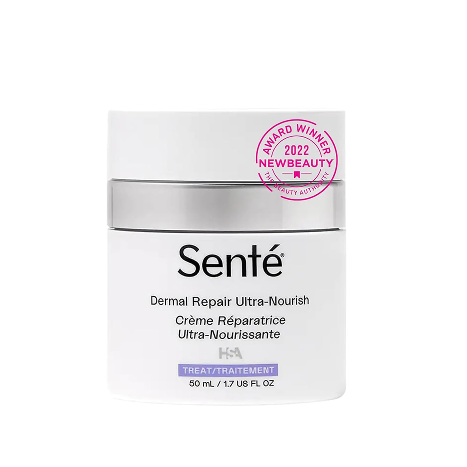 Senté Dermal Repair Ultra-Nourish packaging highlights rosacea-friendly care for dry skin
