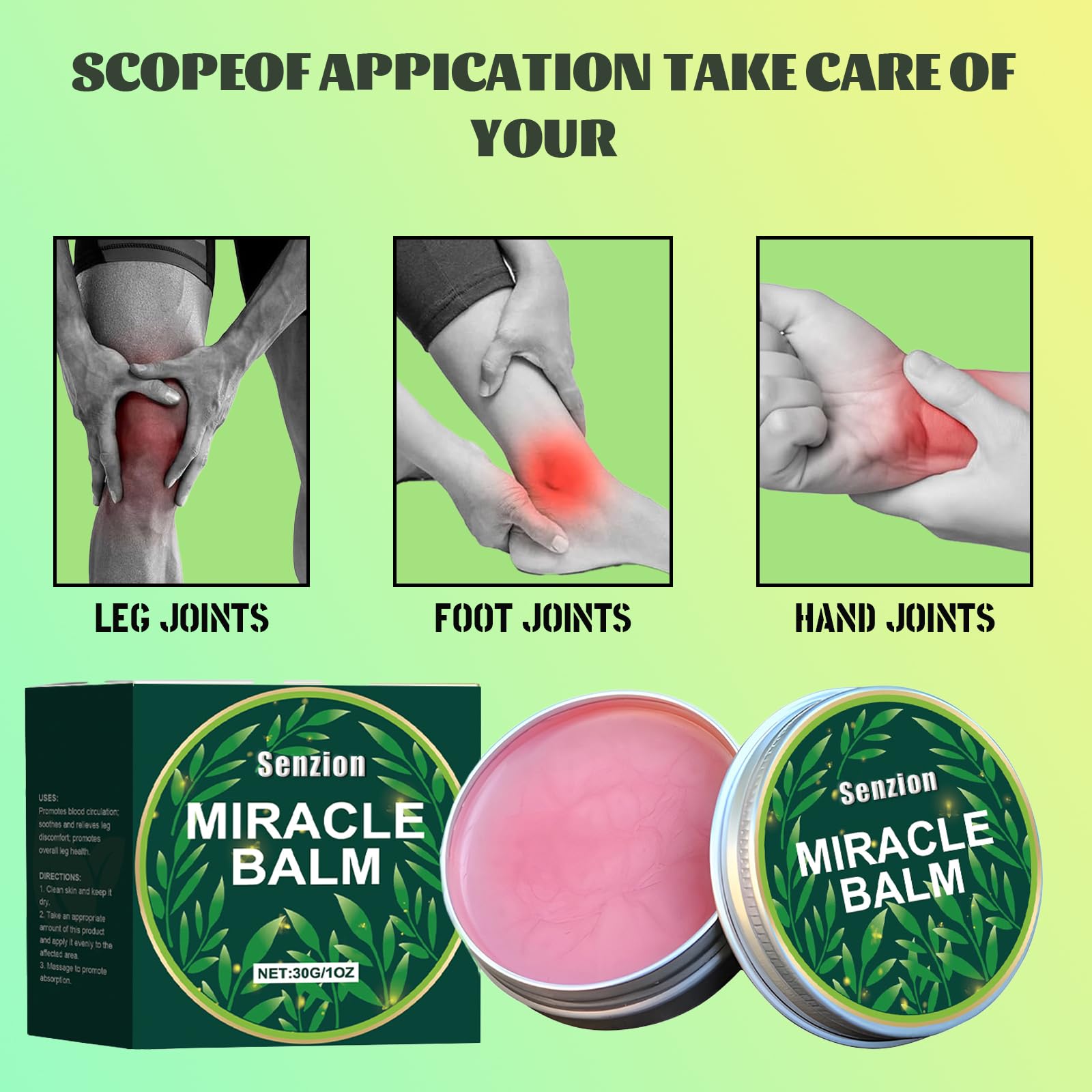 Senzion Miracle Balm back area demonstrates easy smooth spreading