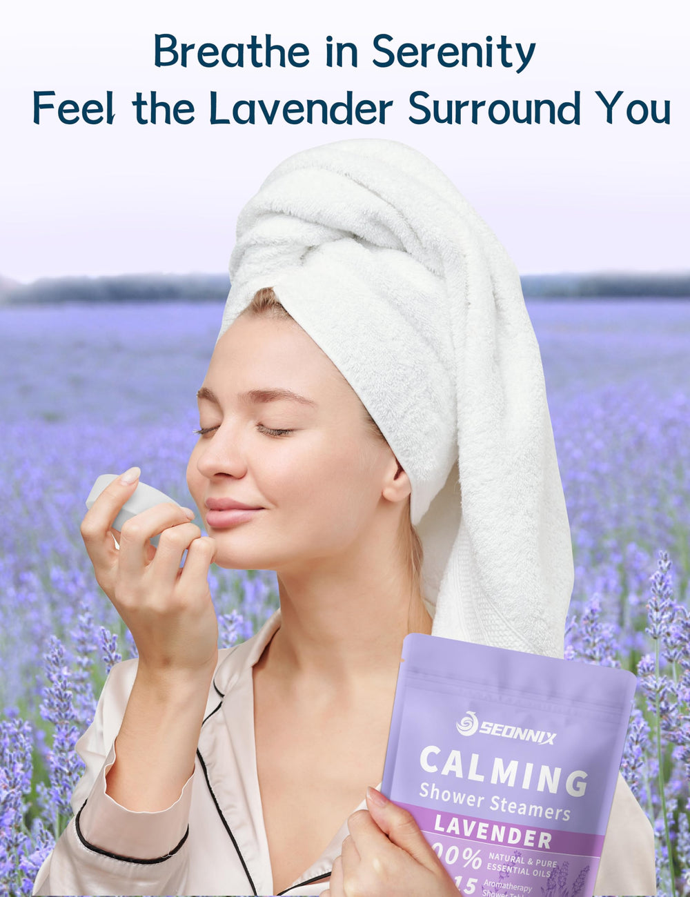 SEONNIX lavender shower steamer travel essentials image for on-the-go relaxation