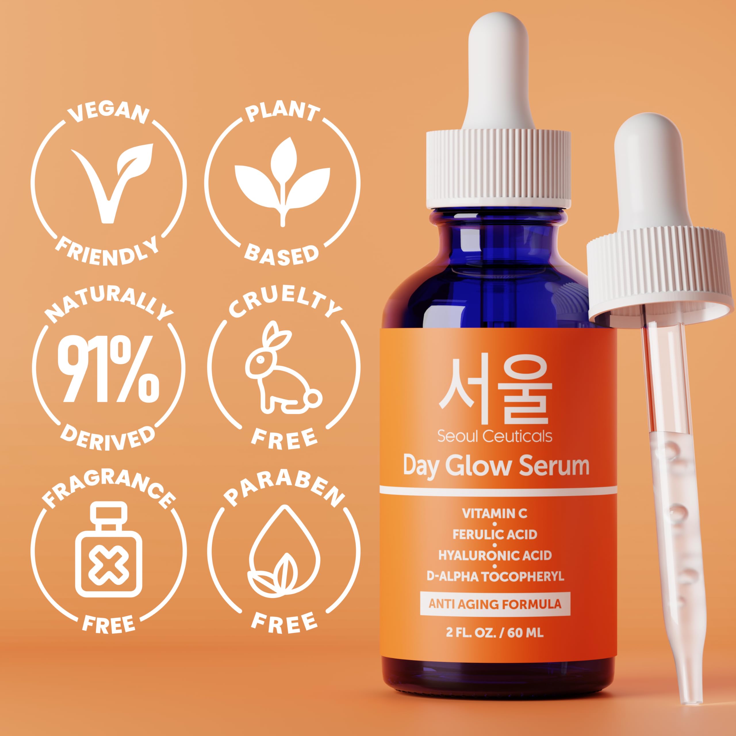SeoulCeuticals 2oz bottle display communicates generous size for long-term routine.