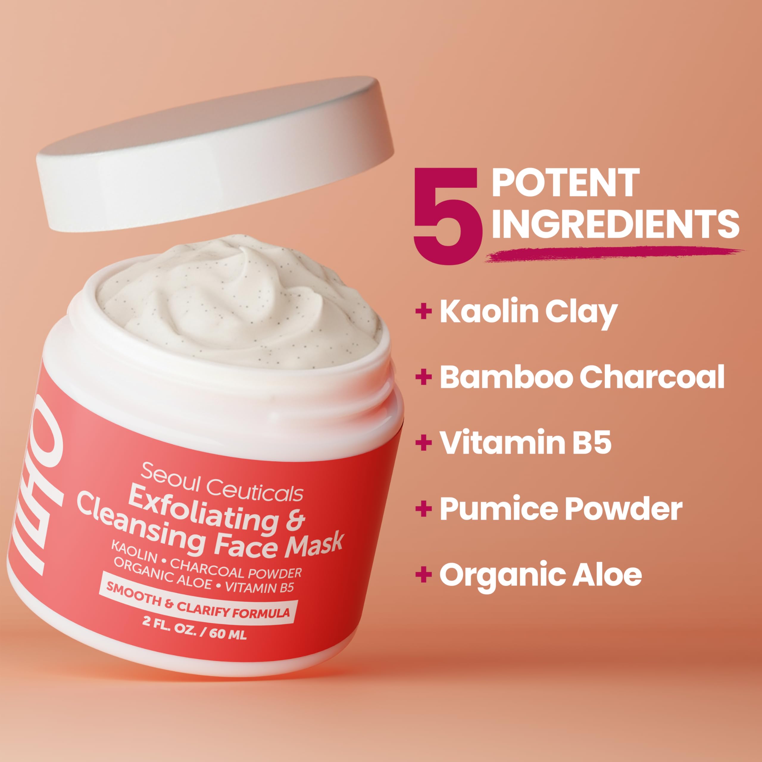 SeoulCeuticals 2oz packaging image highlights compact, travel-friendly mask for on-the-go skincare