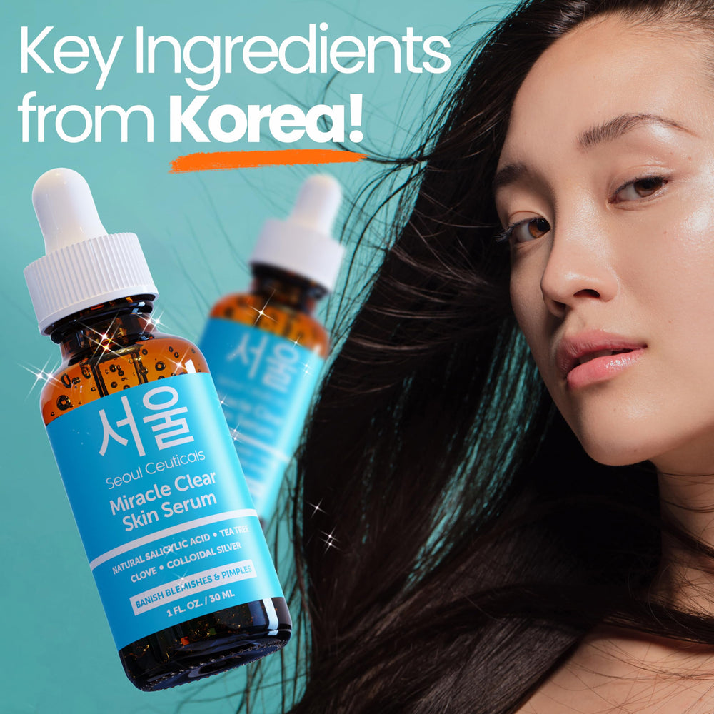 SeoulCeuticals acne serum application demonstrated for targeted blemish care