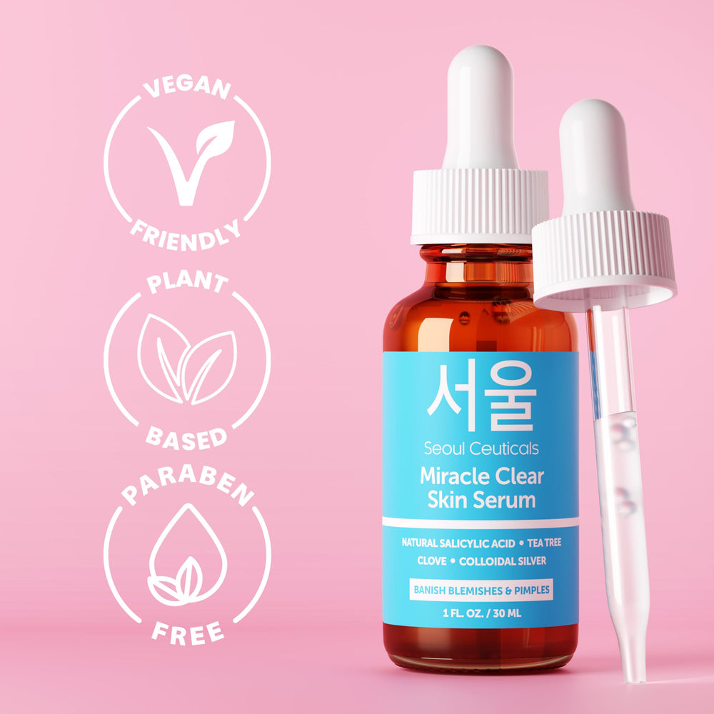 SeoulCeuticals acne serum on a pimple spot for focused treatment