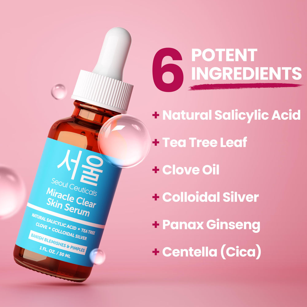 SeoulCeuticals acne serum texture close-up shows lightweight, fast-absorbing formula
