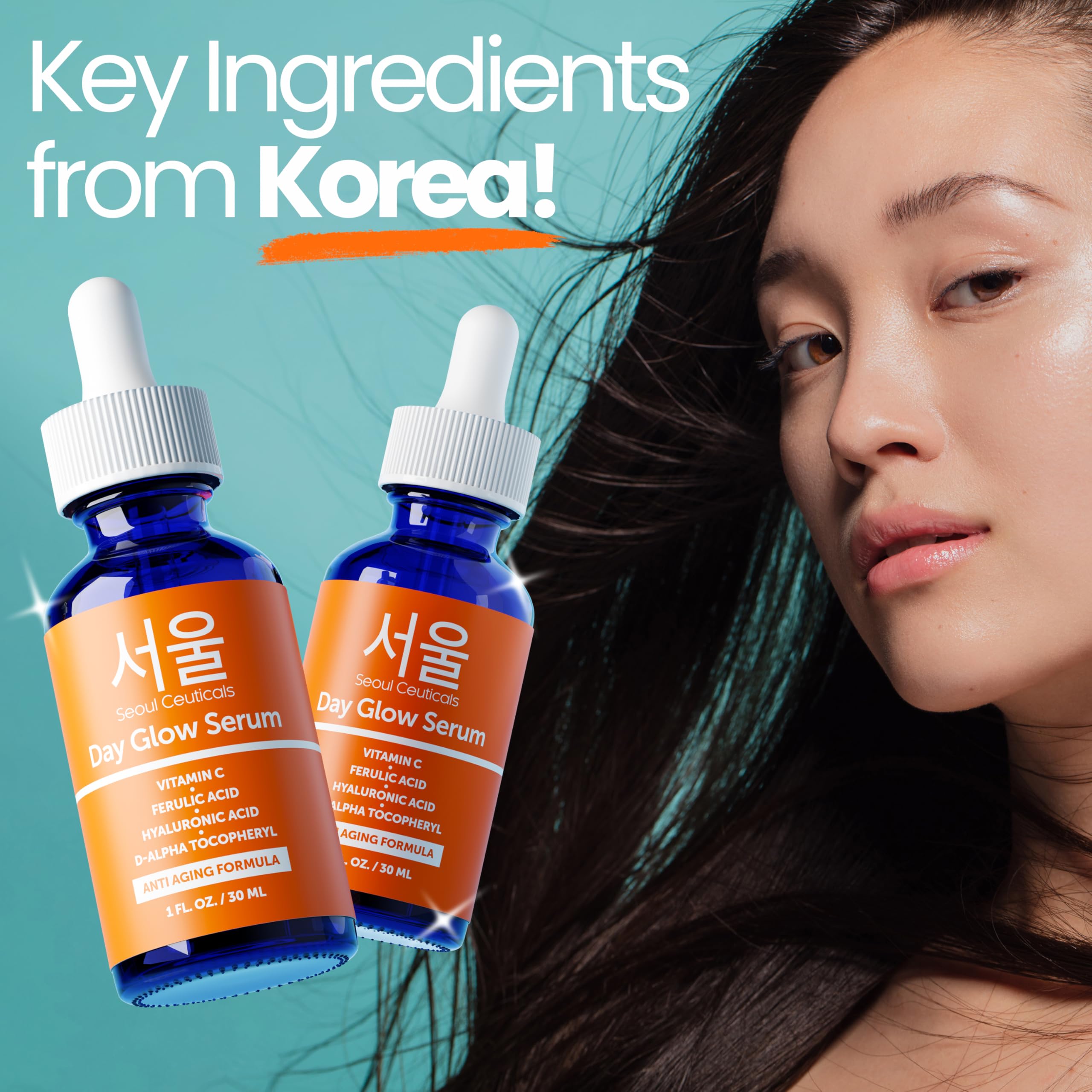 SeoulCeuticals anti-aging serum results image suggests wrinkle reduction potential