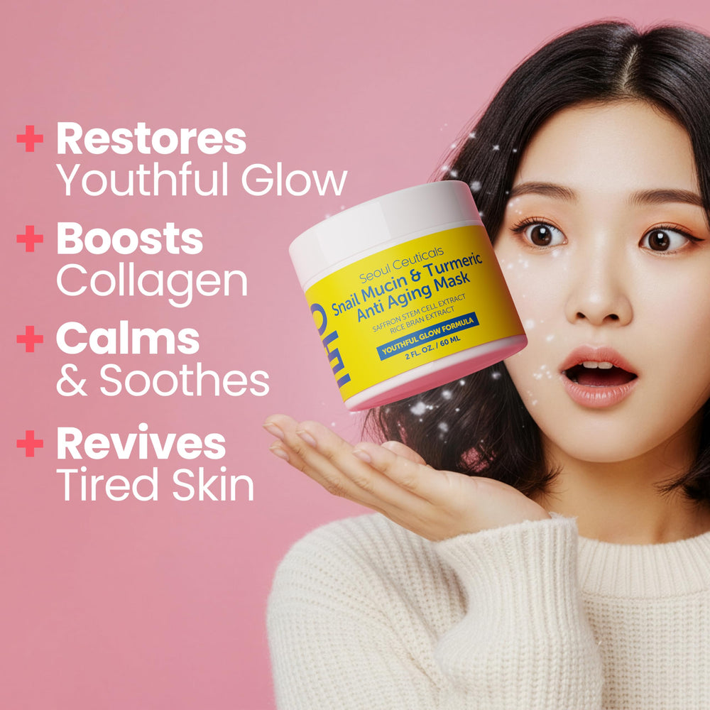 SeoulCeuticals face mask application closeup showing smooth texture.