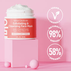 SeoulCeuticals face-scrub application shows smoothing, even-texture benefits during use