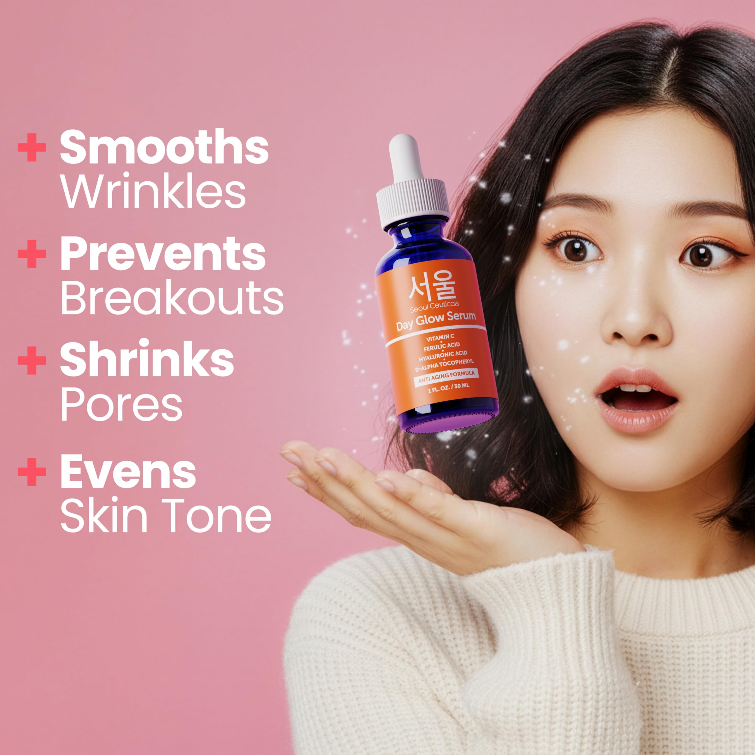 SeoulCeuticals Ferulic Acid Serum packaging highlighting antioxidant protection and premium feel.