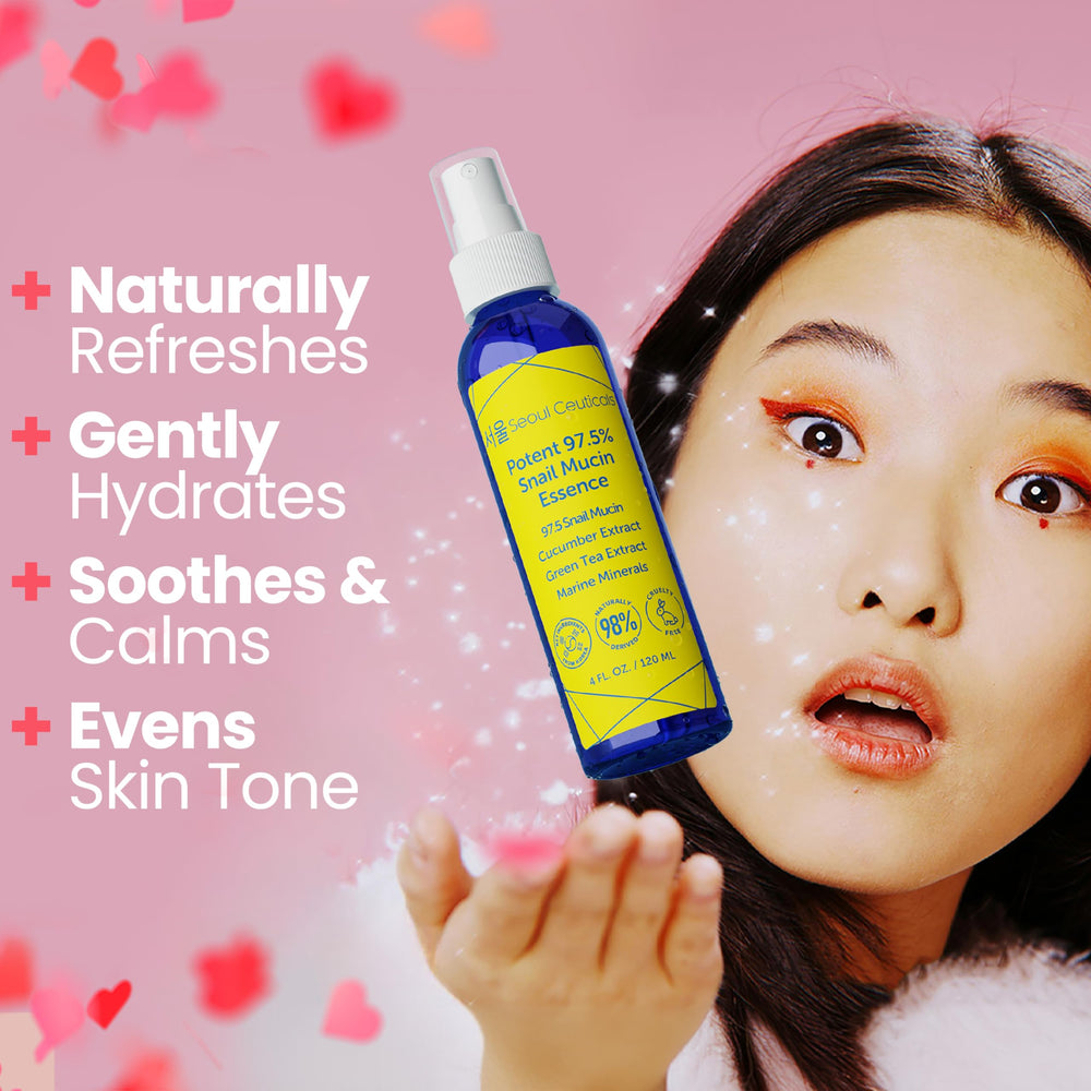 SeoulCeuticals snail mucin essence bottle showcases potent hydration and anti-aging potential
