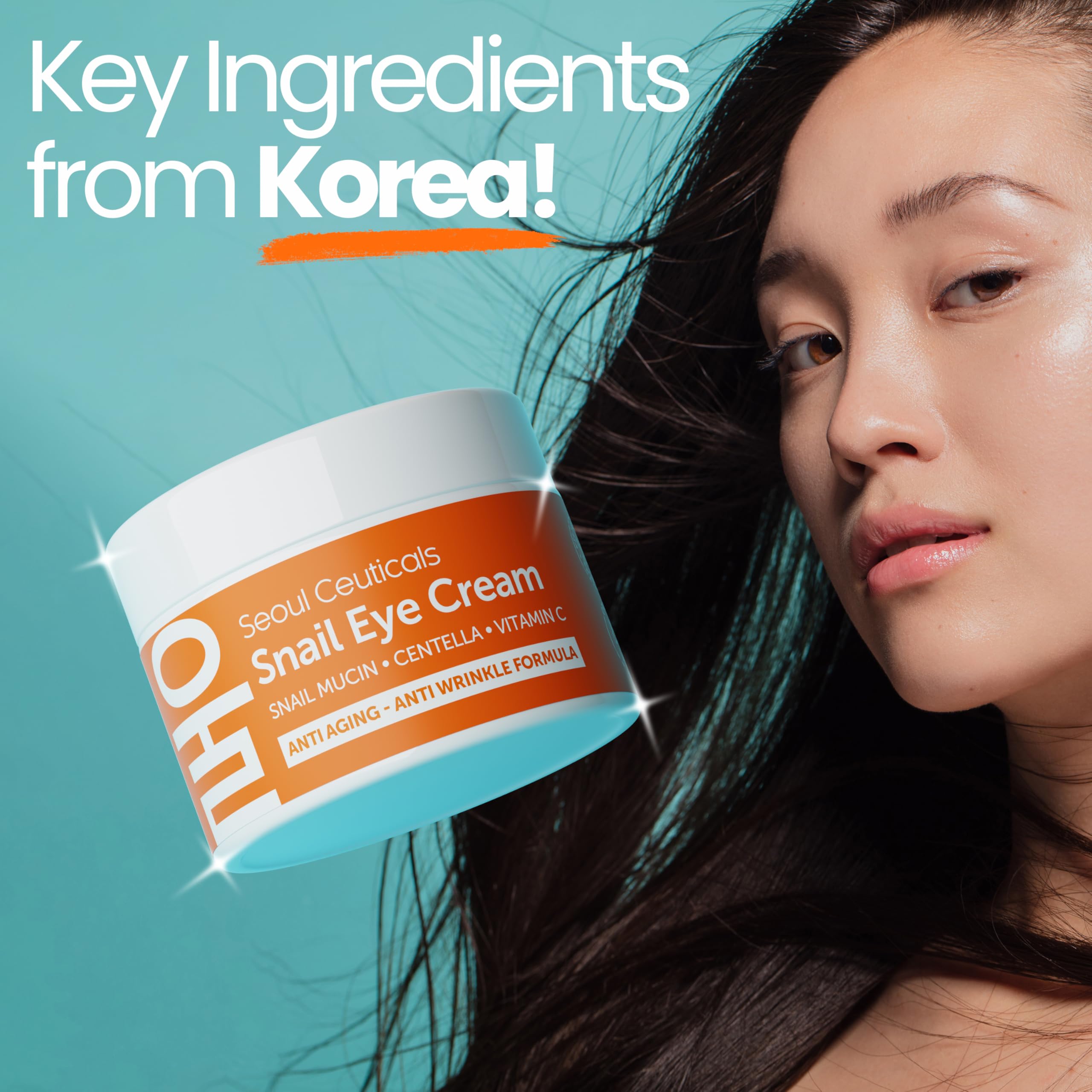 Contoured eye area with SeoulCeuticals snail mucin eye cream for brightness