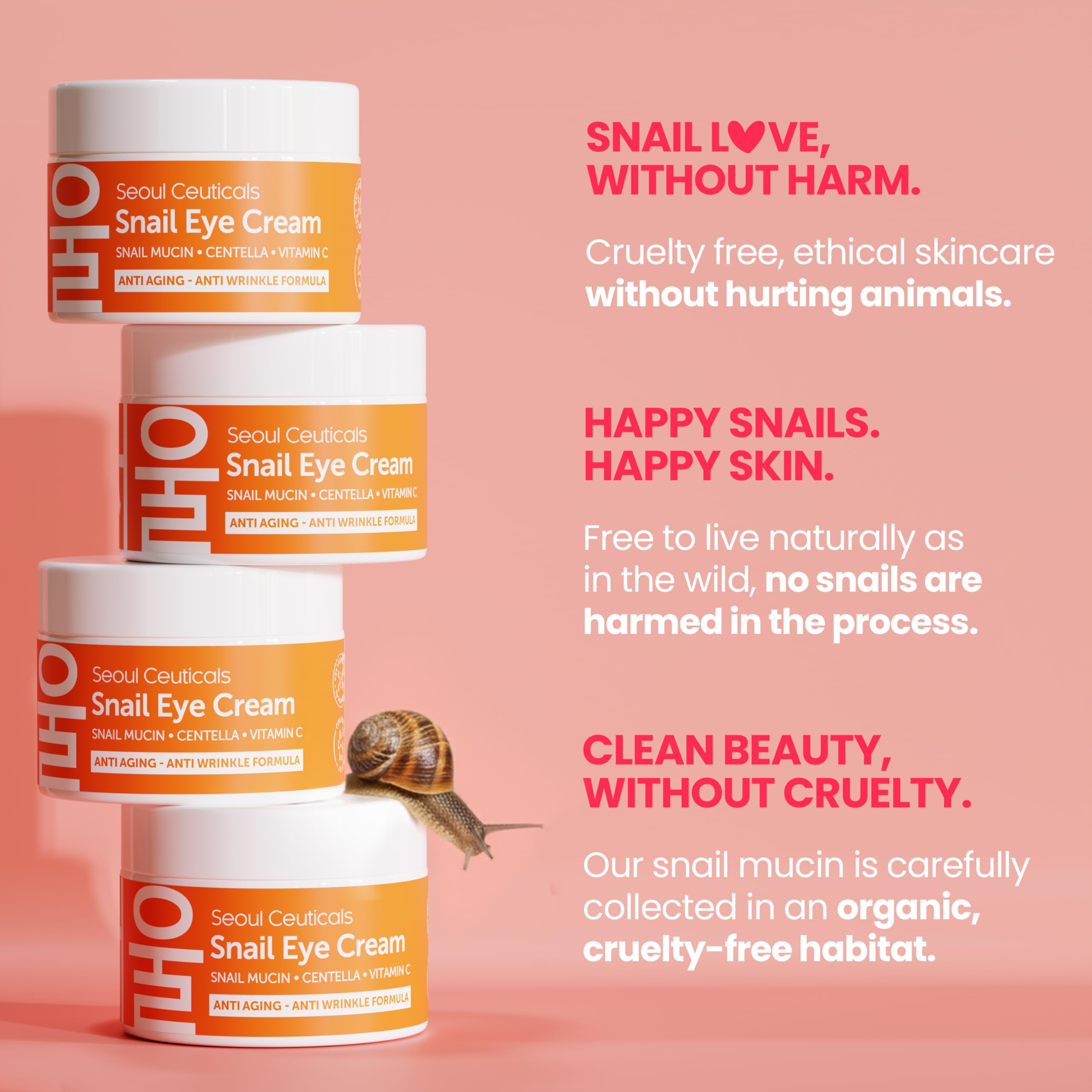 Ingredients snapshot of SeoulCeuticals snail mucin eye cream with Centella Asiatica