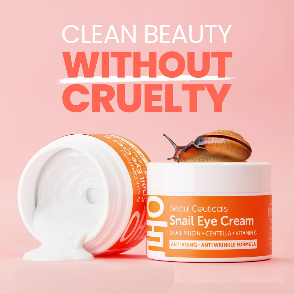 Under-eye care with SeoulCeuticals snail mucin eye cream being applied