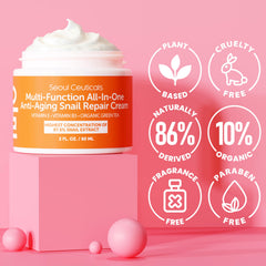 SeoulCeuticals snail mucin moisturizer texture close-up demonstrates rich, non-greasy feel.