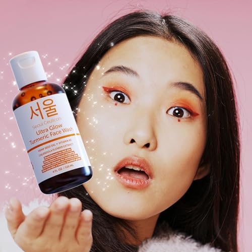 SeoulCeuticals turmeric face wash foam shows rich lather for thorough cleansing