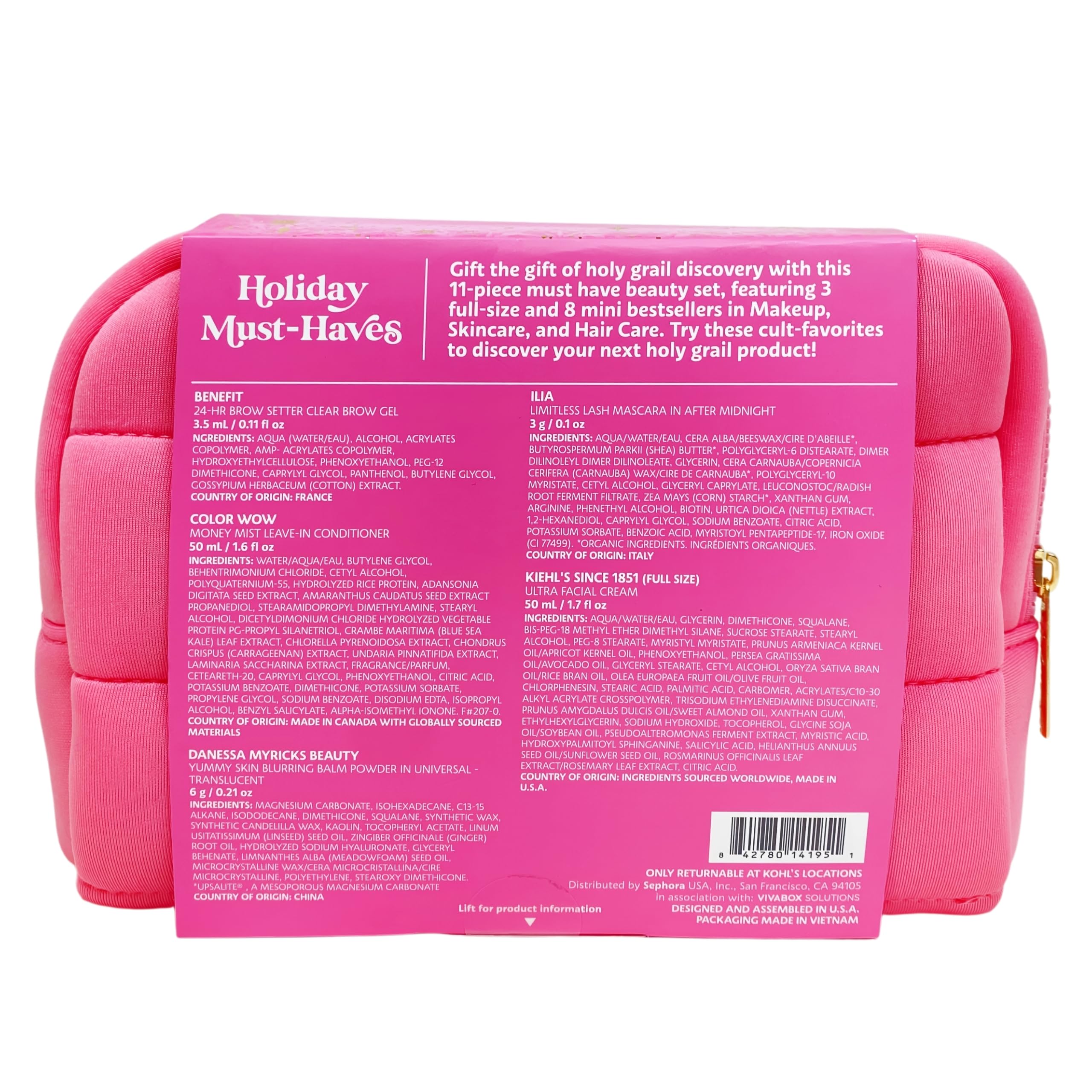 Close-up of Sephora Favorites Holiday Must-Haves set showing makeup, skincare, and haircare picks for gifting inspiration