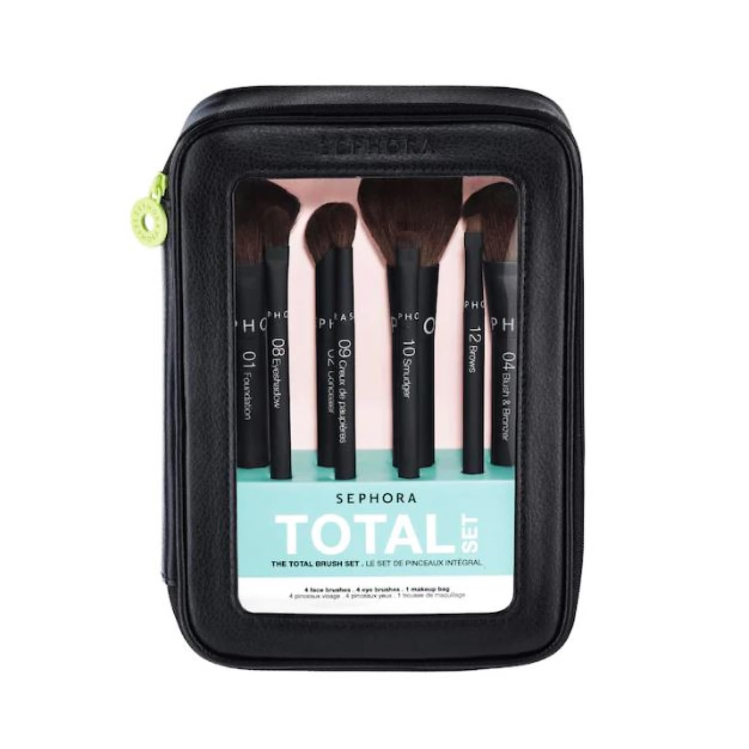 Sephora Favorites Total Set leatherette makeup bag to organize brushes on the go