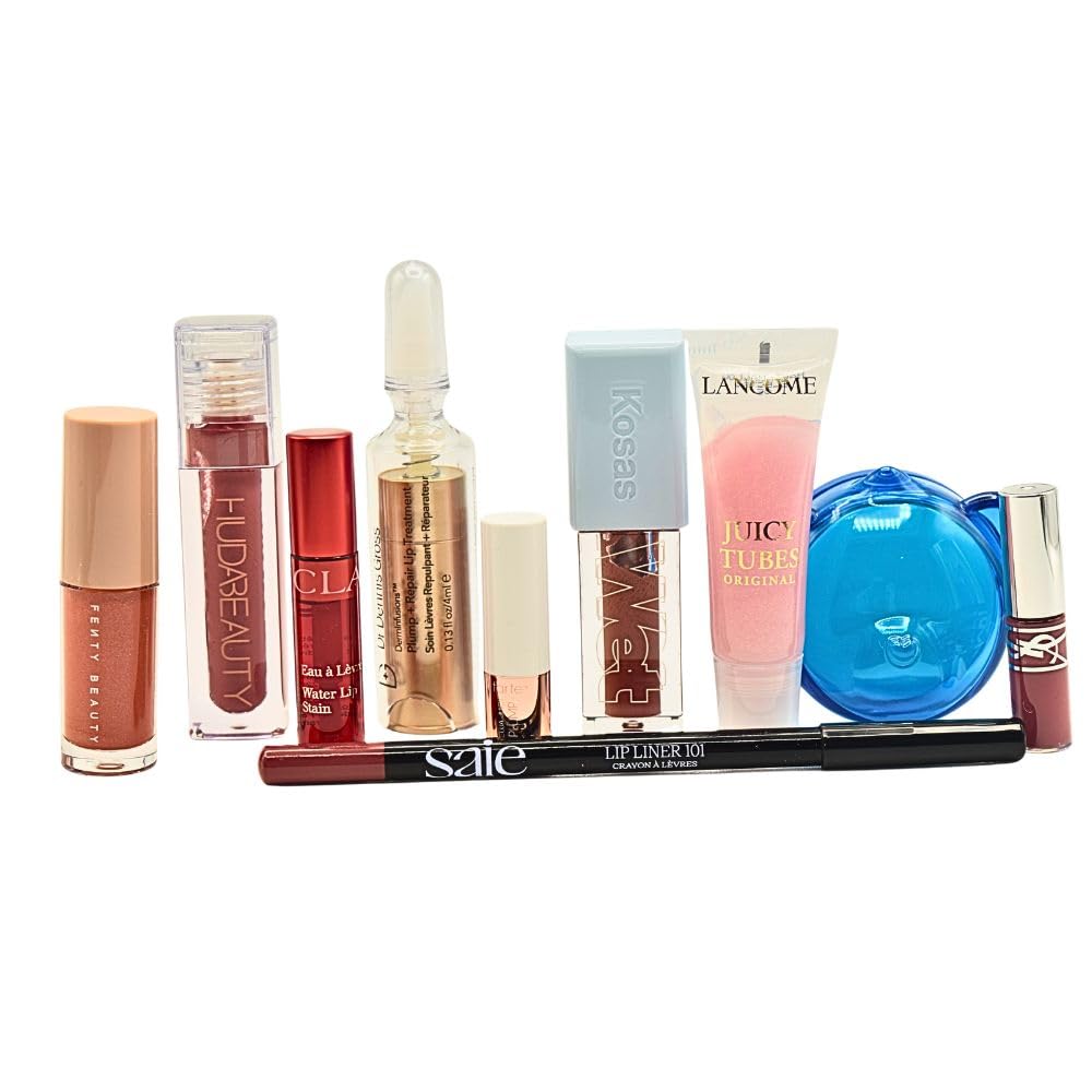 Kosas lip gloss tube on display highlighting peptide-infused shine