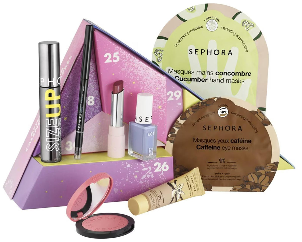 SEPHORA Move Lights After Calendar packaging opens to reveal festive holiday surprises.