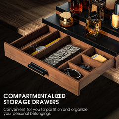 Sephyroth Cologne Display on dresser demonstrates elegant room décor and convenient bottle visibility.