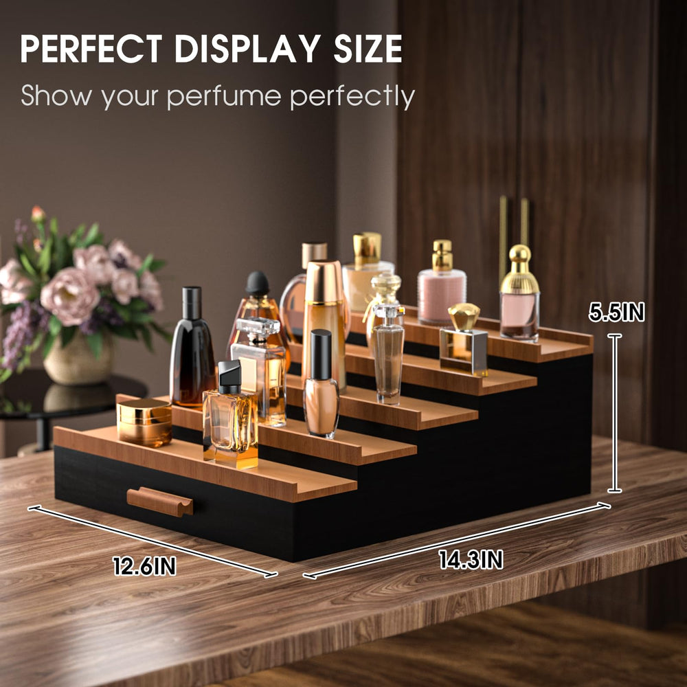 Sephyroth 5-Tier Bamboo Organizer with hidden storage for valuables.