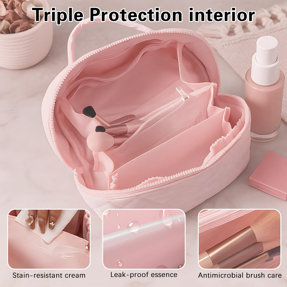 SEPSUMMER cosmetic bag with metal zipper ensures smooth opening and secure closure