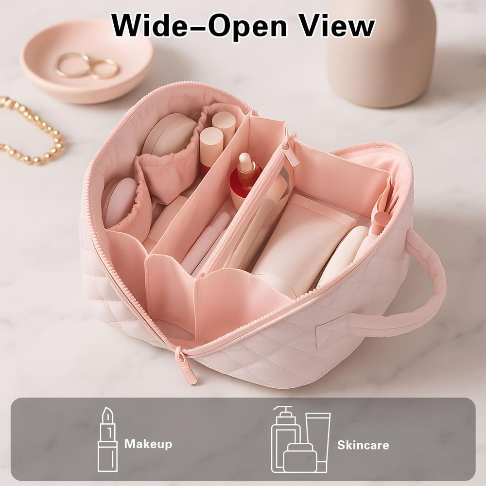 SEPSUMMER makeup bag waterproof fabric protects contents during travel and weather.