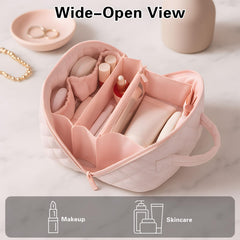 SEPSUMMER makeup bag waterproof fabric protects contents during travel and weather.