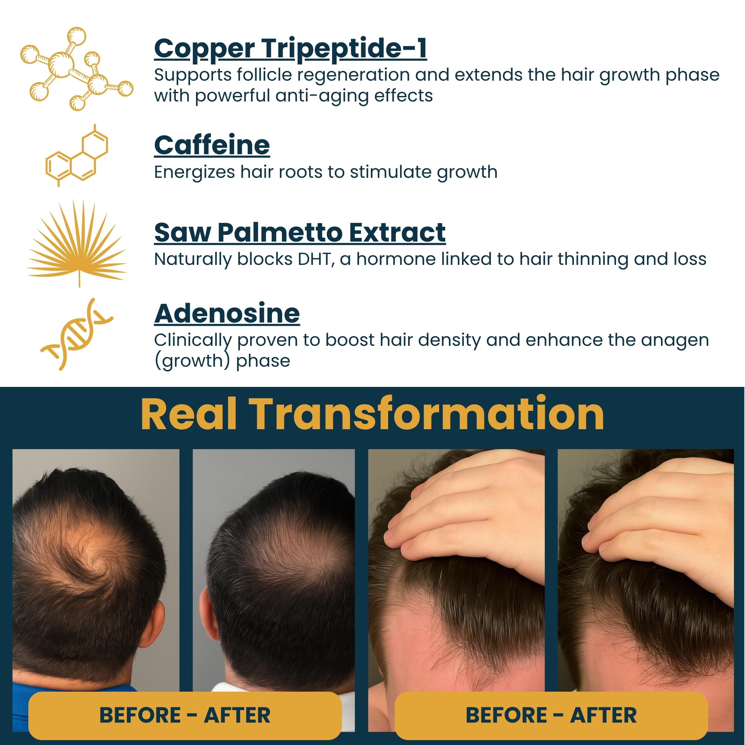 Seraphime Copper Peptide Serum applied to scalp during massage for density support.