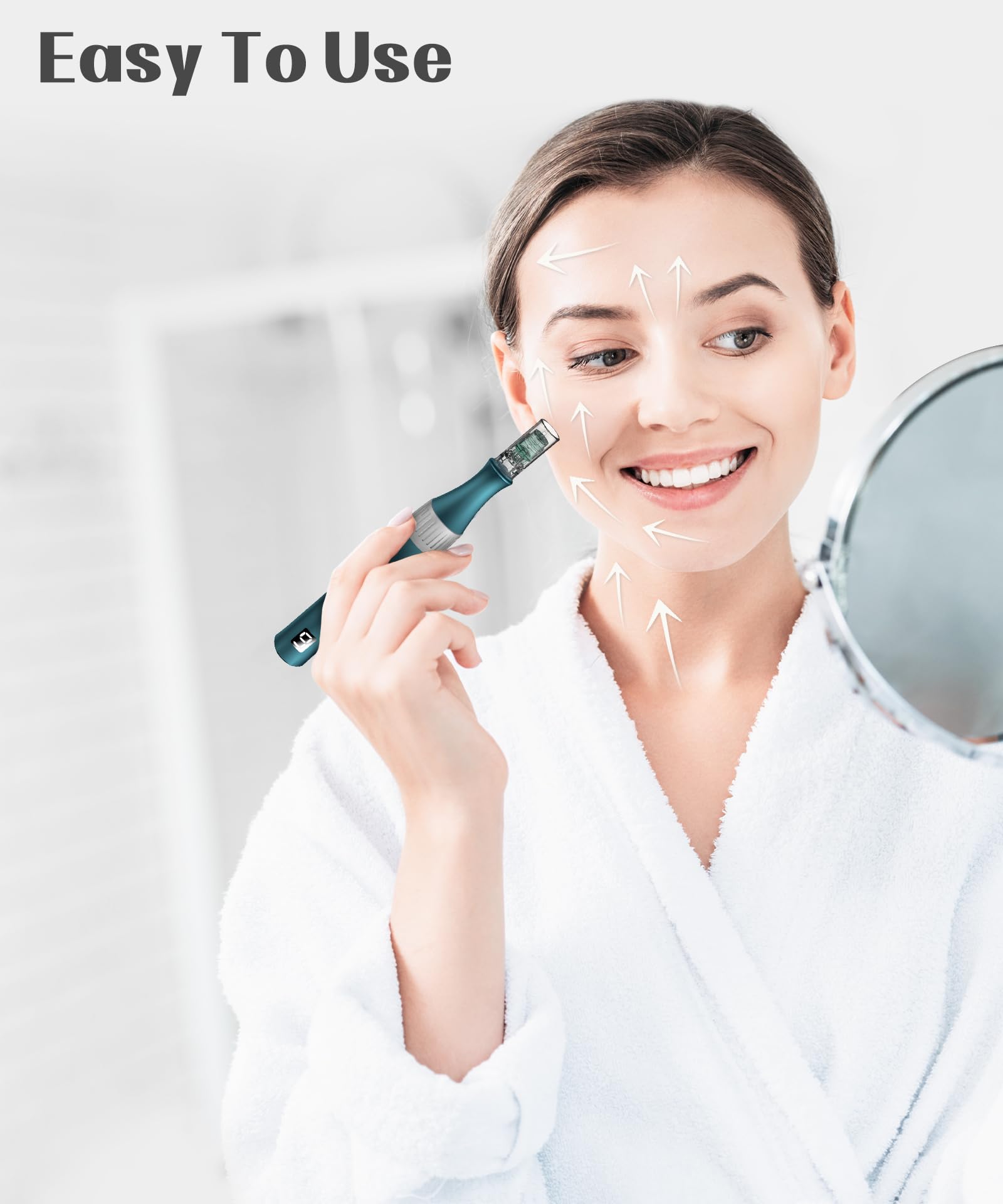 Sergand Derma Roller Kit compact size fits in hand for easy portability.