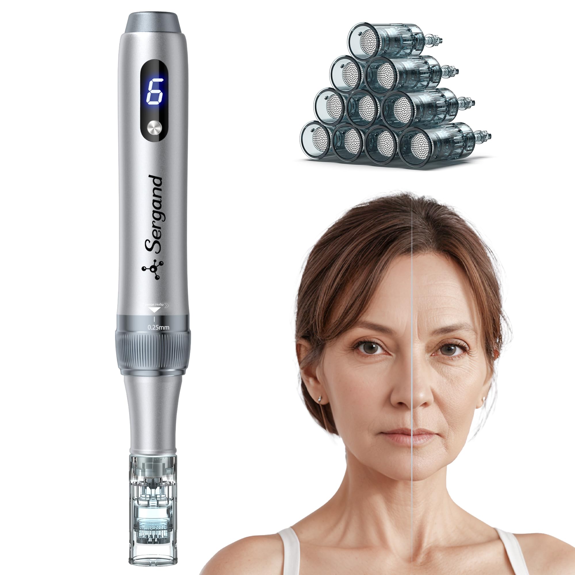 Sergand derma roller pen 0.25mm for gentle at-home skincare and enhanced product absorption.