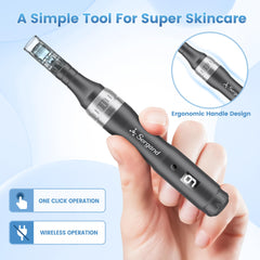Sergand derma roller pen ergonomic handle in product shot emphasizes lasting build