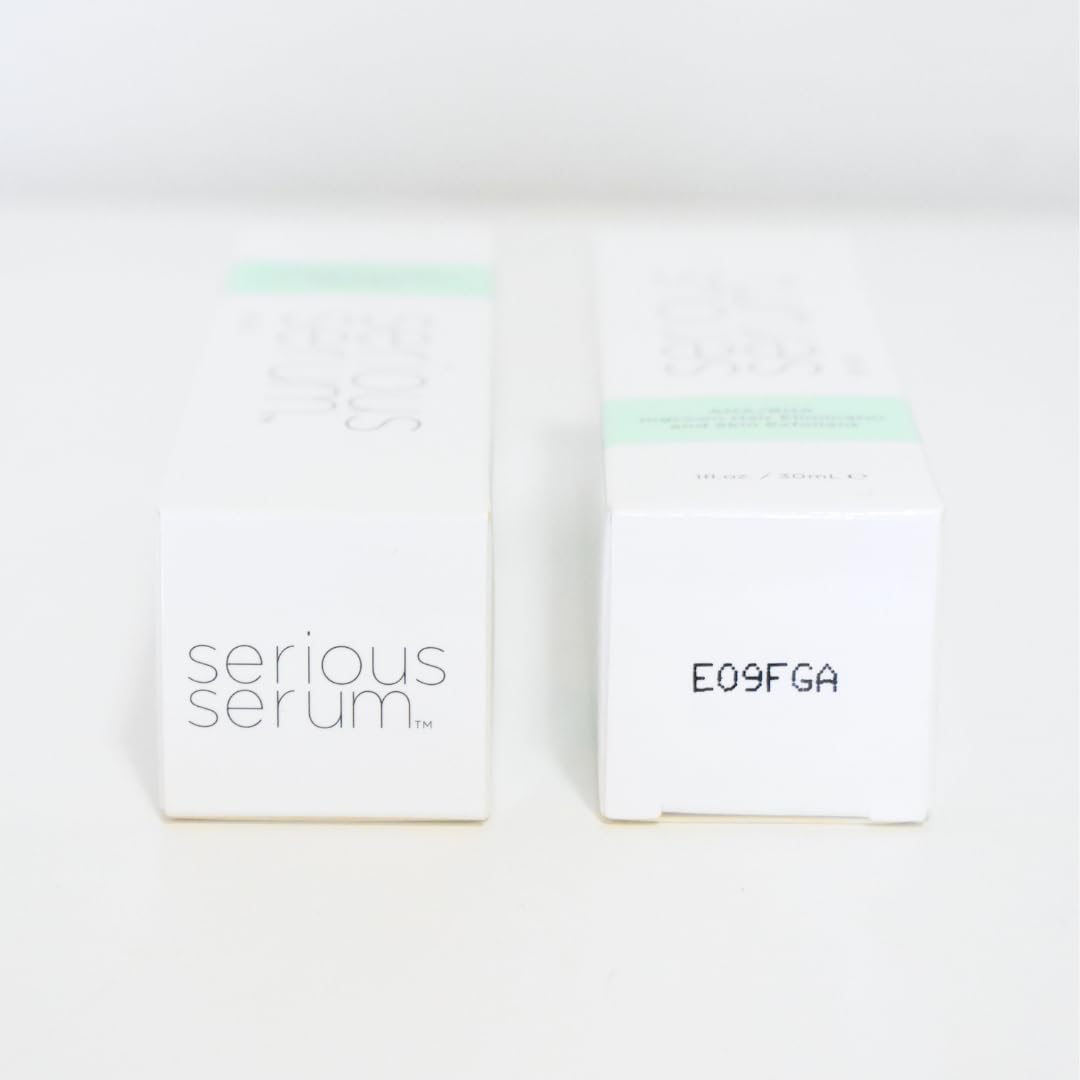 Serious Serum daily-use skin-care near mirror suggests approachable routine.