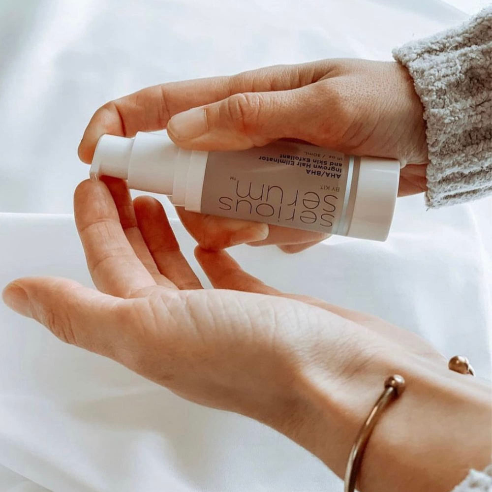 Serious Serum vegan cruelty-free ingredients panel emphasizes clean beauty options.