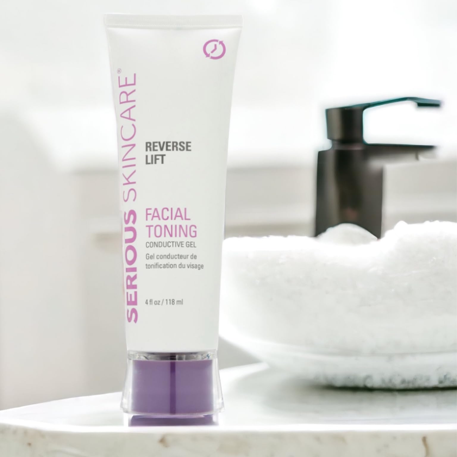 Serious Skincare gel enhances conductivity and glide for facial microcurrent devices.