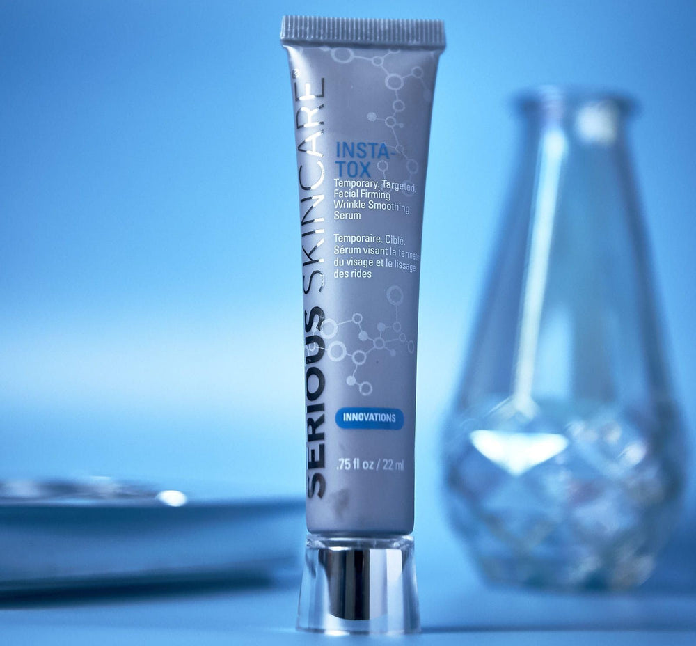 Serious Skincare INSTA-TOX application swatch demonstrates quick-absorbing texture for fast results.