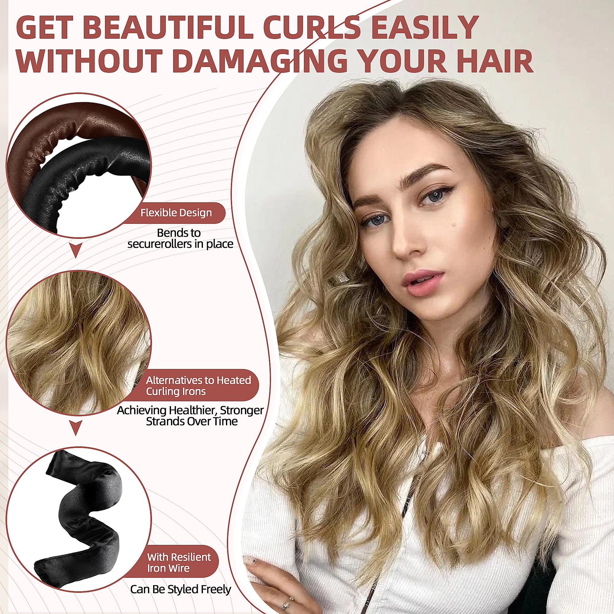 Seritant overnight rods in sleeping hair, demonstrating zero-heat styling while you rest.