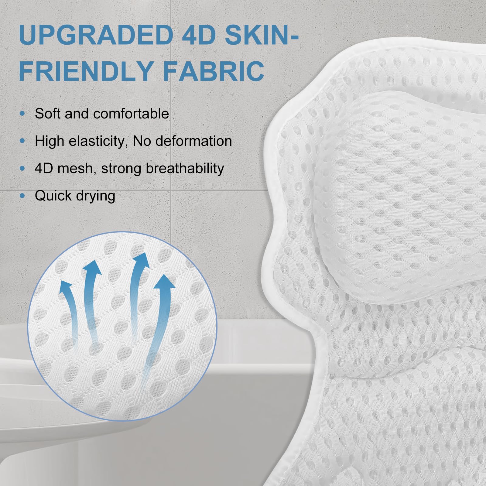 SetSail bath pillow in white highlights a premium bath accessory and comfort focus.