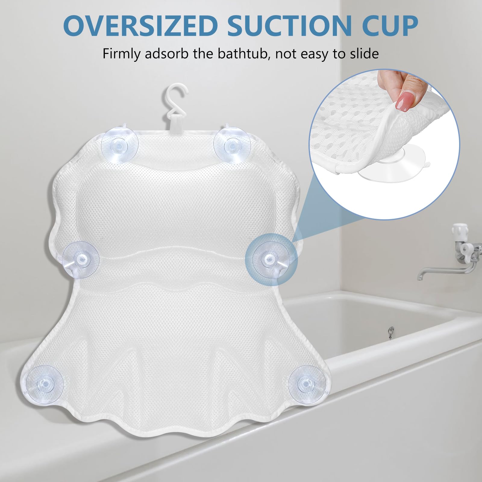 SetSail bath pillow foldable design demonstrates easy storage and maintenance.