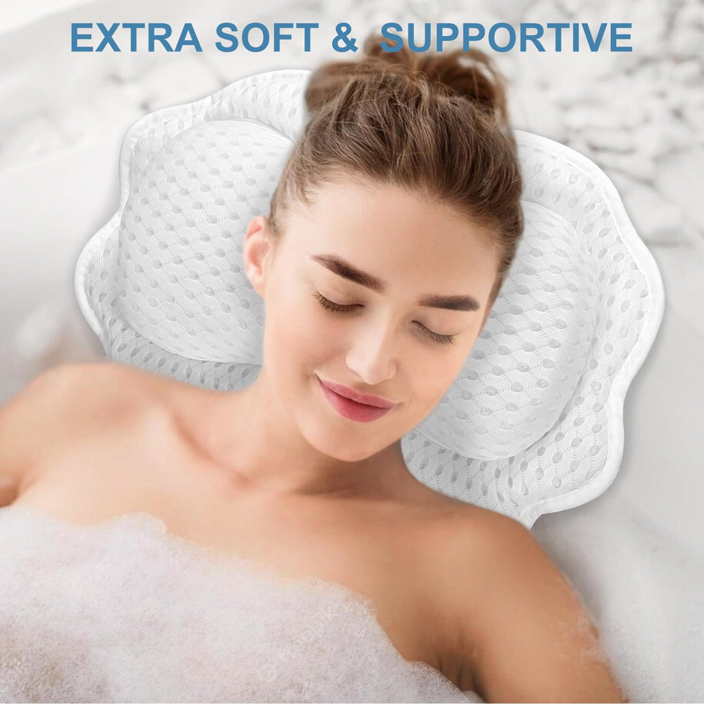 SetSail bath pillow in white provides luxurious tub comfort for long soaks.